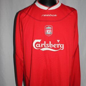 Liverpool Football Club Red Long Sleeve Jersey 2002 Soccer Rare Size L